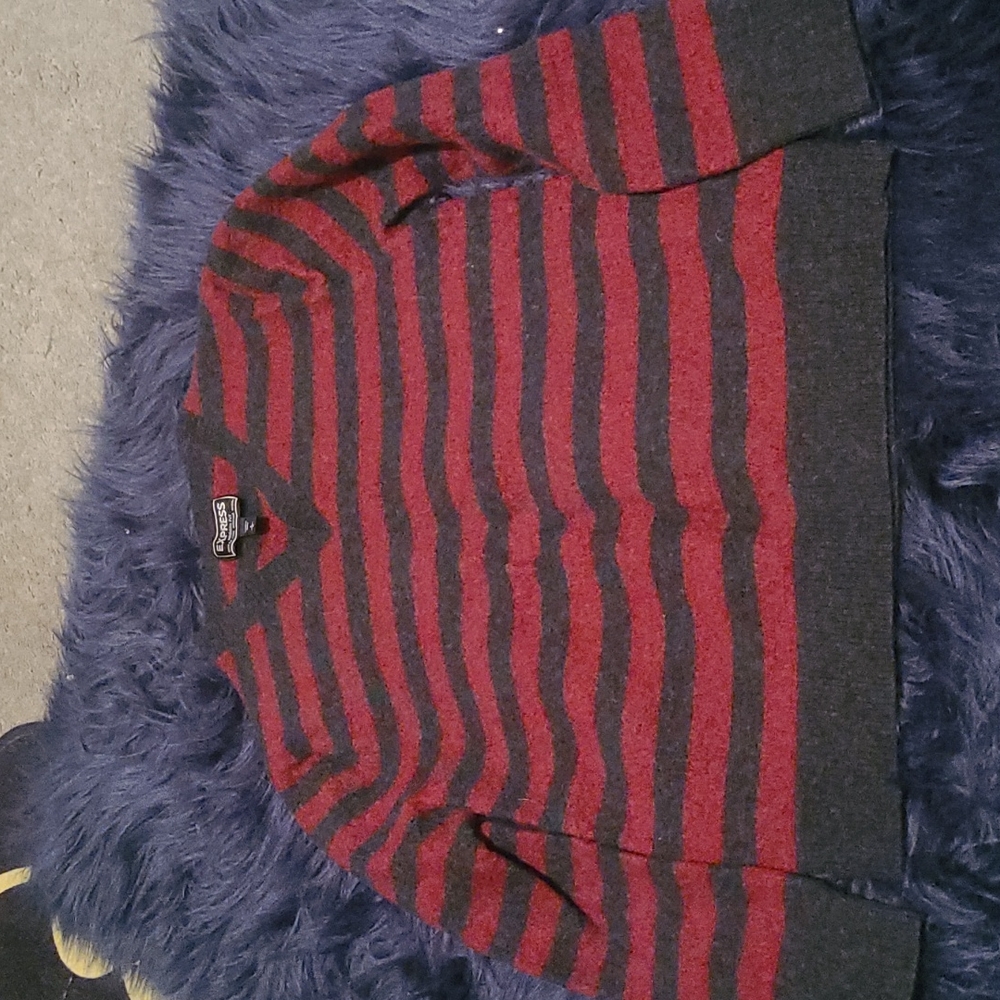 Boys large v neck sweater express red and black long sleeve.